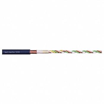 CHAINFLEX Data Cable TPE 0.28 in dia Steel Blue, 801LY0