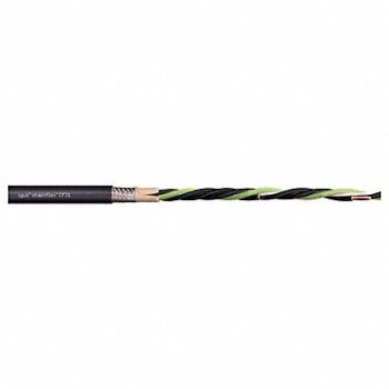 CHAINFLEX Power Cable for VFD PVC 1.69 in dia Blk, 801M06