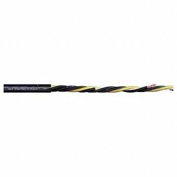 CHAINFLEX Power Cable TPE 0.59 in dia Signal Black, 801M11