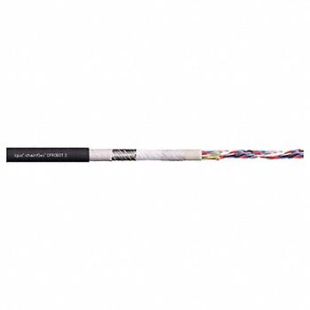 CHAINFLEX Data Cable PUR 0.49 in dia Steel Blue, 801MJ3