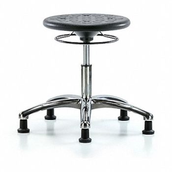 BLUE RIDGE ERGONOMICS Cleanroom Polyurethane Stool Black, 797R24
