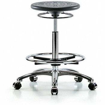 BLUE RIDGE ERGONOMICS Cleanroom Polyurethane Stool Black, 797R26