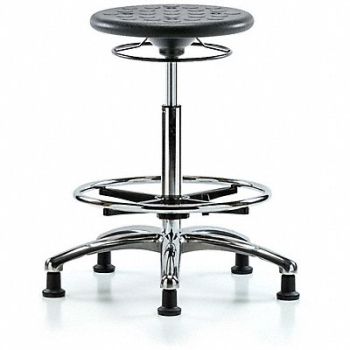 BLUE RIDGE ERGONOMICS Cleanroom Polyurethane Stool Black, 797R28