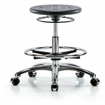 BLUE RIDGE ERGONOMICS Cleanroom Polyurethane Stool Black, 797R30