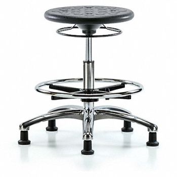 BLUE RIDGE ERGONOMICS Cleanroom Polyurethane Stool Black, 797R32