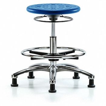 BLUE RIDGE ERGONOMICS Cleanroom Polyurethane Stool Blue, 797R33