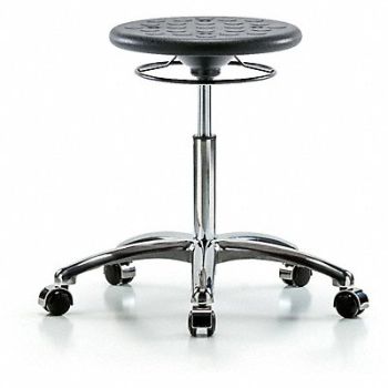 BLUE RIDGE ERGONOMICS Cleanroom Polyurethane Stool Black, 797R34