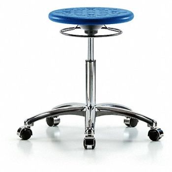 BLUE RIDGE ERGONOMICS Cleanroom Polyurethane Stool Blue, 797R35