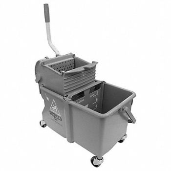 UNGER Mop Bucket with Wringer Gray 4 gal, 19YD13