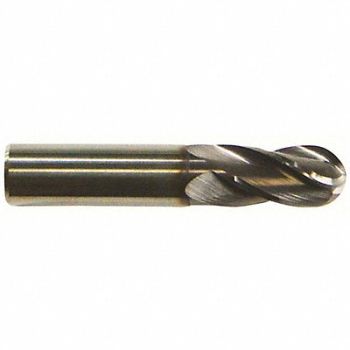 CLEVELAND Ball End Mill Single End 1/2 Carbide, 33GL89