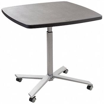 NATIONAL PUBLIC SEATING Cafe Table Silver Frame Square 36 in W, 49CV70
