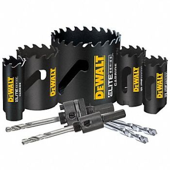 DEWALT Hole Saw Kit Cutting 1 7/8 D 9 pieces, 797F56