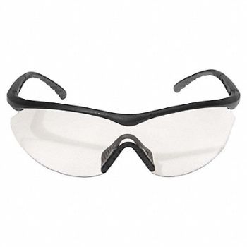 EDGE EYEWEAR Safety Glasses Clear Lens Black Frame M, 801WJ5