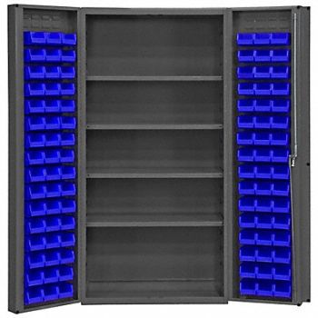 DURHAM MFG K4910 Bin Cabinet 72 x36 x24 Gray 96BlueBns, 36FC31