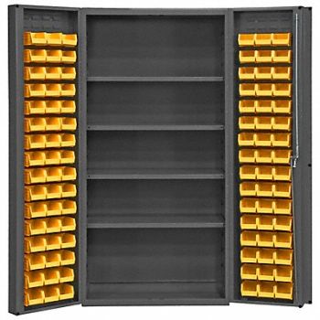 DURHAM MFG K4910 Bin Cabinet 72 x36 x24 Gray 96YlwBns, 1UBK5