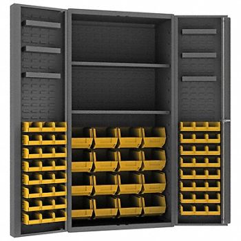 DURHAM MFG K4909 Bin Cabinet 72 x36 x24 Gray 64YlwBns, 1UBK3