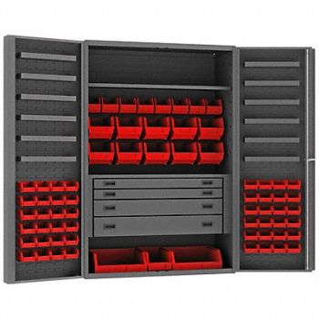 DURHAM MFG K4936 Bin Cabinet Gray 72 x36 x24 69RdBns, 36FC25