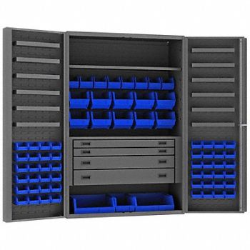 DURHAM MFG K4936 Bin Cabinet Gray 72 x36 x24 69BlBns, 36FC26