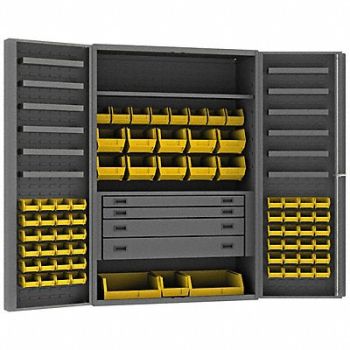 DURHAM MFG K4936 Bin Cabinet Gray 72 x36 x24 69YllwBns, 36FC27