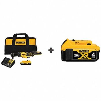 STANLEY BLACK DECKER Ratchet Cordless 20V 1/2 Bonus Battery, 385XR8