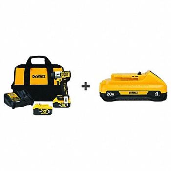 DEWALT Cordless Impact Driver Kit Battery, 387ZP9
