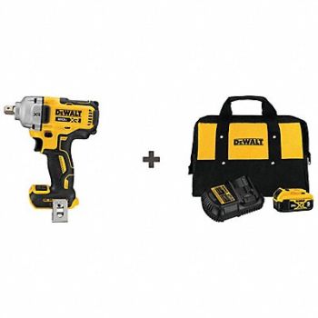 DEWALT Cordless Impact Wrench 20VDC Battery, 386VL6