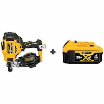 DEWALT Cordless Nailer 20.0V 0.120 Battery, 386VJ4