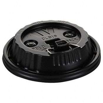 GRAINGER APPROVED Disp Hot Cup Lid 12oz-24oz White PK1000, 6GUL9