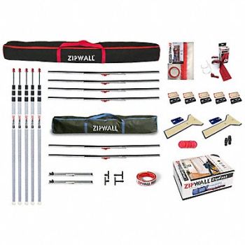 ZIPWALL Dust Barrier System Kit 12 ft H Black, 54DC47