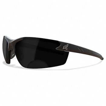 EDGE EYEWEAR Safety Glasses Smoke Lens Black Frame M, 801WJ7