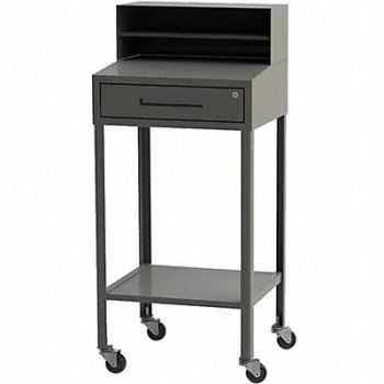 GREENE MANUFACTURING INC. Mobile Shop Desk Gray 52 Overall Height, 422X01
