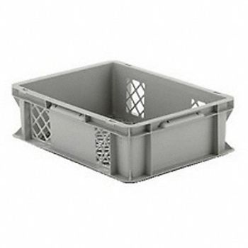 SSI SCHAEFER Straight Wall Container Gray Vented HDPE, 4VL81