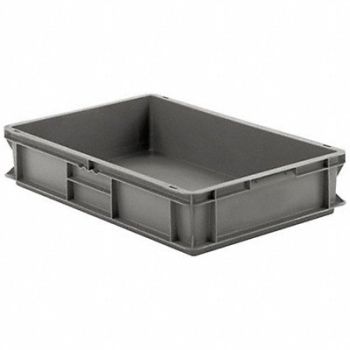 SSI SCHAEFER Straight Wall Ctr Gray Solid PP, 4VL84