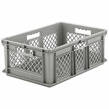 SSI SCHAEFER Straight Wall Container Gray Vented HDPE, 4VL87