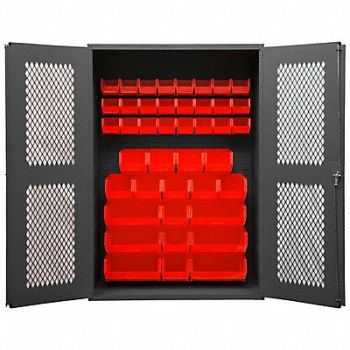 DURHAM MFG Bin Cabinet 72 x48 x24 Gray 42RedBns, 36FA23