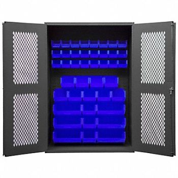 DURHAM MFG Bin Cabinet 72 x48 x24 Gray 42BlueBns, 36FA24