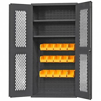 DURHAM MFG K4948 Bin Cabinet 72 x36 x18 Gray 15YlwBns, 1UBK9