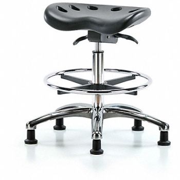 BLUE RIDGE ERGONOMICS ESD Tractor Stool 300 lb Cap. Black, 797PV3