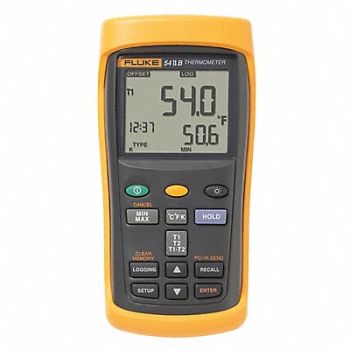 FLUKE Thermocouple Thermometer 2 Input, 6MRN3