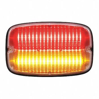 FEDERAL SIGNAL Warning Light LED Red/Amber PC 2.0A, 454W56