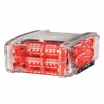FEDERAL SIGNAL Mini Light Bar LED Red Permanent, 454W62