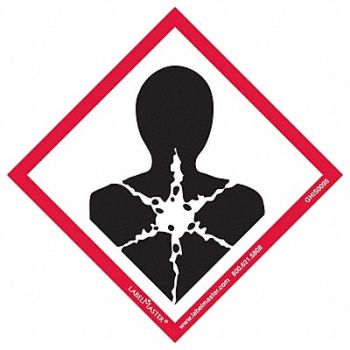 LABELMASTER GHS Health Hazard Lbl 4x4in Polypro PK50, 35ZH71