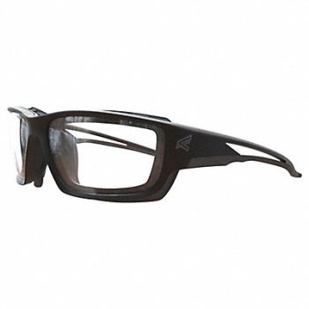 EDGE EYEWEAR Safety Glasses Clear Lens Black Frame M, 801WK0