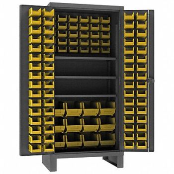 DURHAM MFG Bin Cabinet 78 x36 x24 Gray 108YlwBns, 33VE32