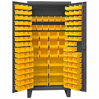 DURHAM MFG K4903 Bin Cabinet 78 x36 x24 Gray 126YlwBns, 33VE33