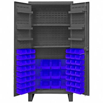 DURHAM MFG K4920 Bin Cabinet 78 x36 x24 Gray 60BlueBns, 36FC47