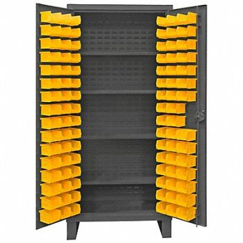 DURHAM MFG Bin Cabinet 78 x36 x24 Gray 96YlwBns, 33VE35