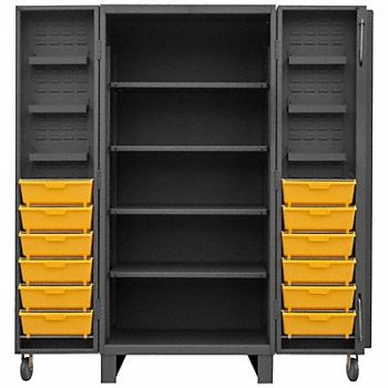 DURHAM MFG Bin Cabinet 78 x36 x36 Gray 12YlwBns, 33VE36