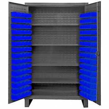 DURHAM MFG K4923 Bin Cabinet 78 x36 x24 Gray 120BlueBns, 36FC52