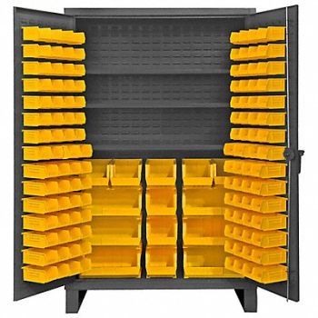 DURHAM MFG K4924 Bin Cabinet 78 x36 x24 Gray 134YlwBns, 33VE30